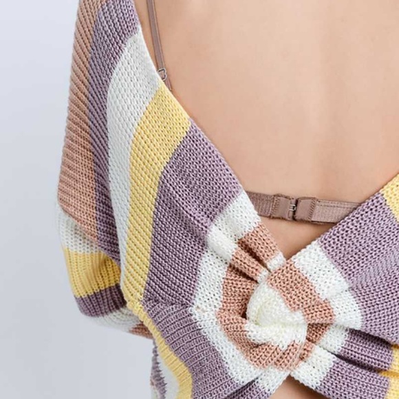LAST SIZE MEDIUM Twist Back Striped Top - Picture 3 of 7